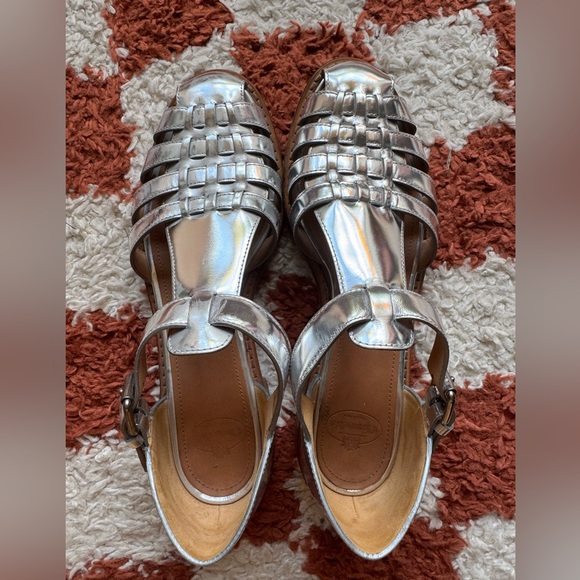 Church's Metallic Silver Kelsey Women's Sandals 39 - Picture 2 of 6